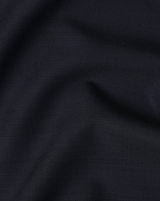 Dark Navy Subtle Check Italian Wool Suiting Fabric, 150 Cms, Italy-D25133