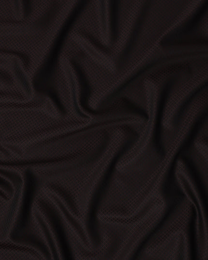Black with Maroon Geometric Pattern Italian Wool Suiting Fabric, 150 Cms, Italy-D25129
