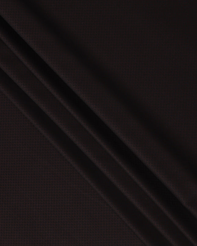 Black with Maroon Geometric Pattern Italian Wool Suiting Fabric, 150 Cms, Italy-D25129