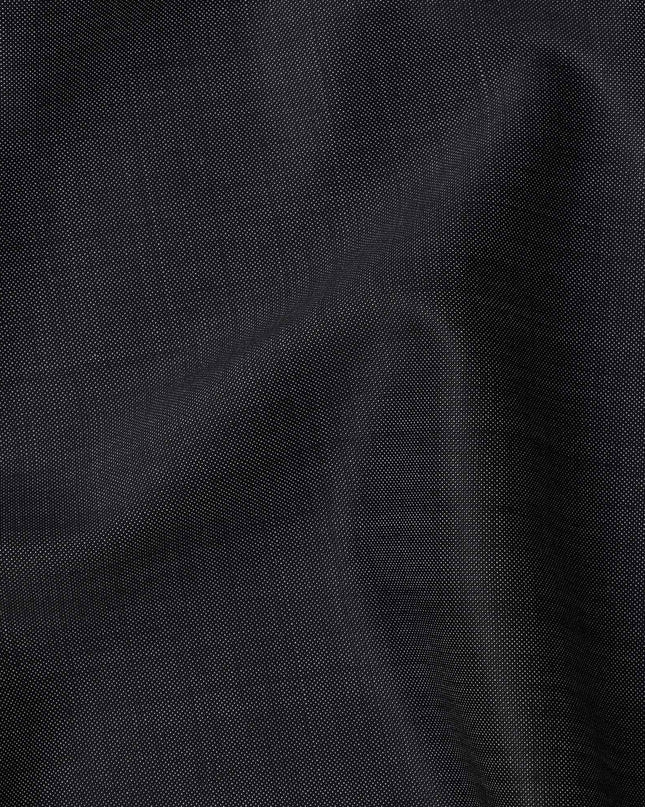 Charcoal Grey Subtle Check Italian Wool Suiting Fabric, 150 Cms, Italy-D25134