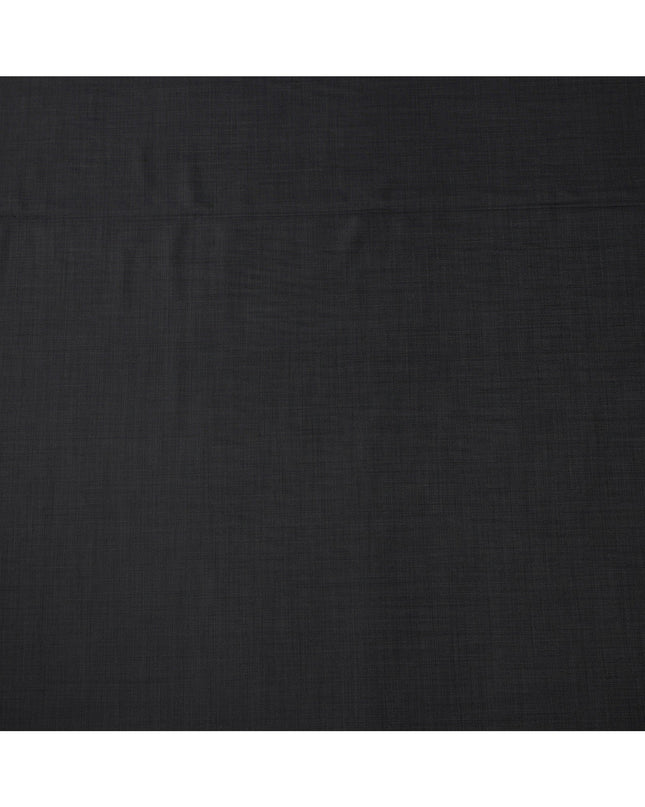Charcoal Grey Subtle Check Italian Wool Suiting Fabric, 150 Cms, Italy-D25134