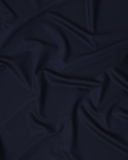 Navy Blue with Subtle Pinstripe Italian Wool Suiting Fabric, 150 Cms, Italy-D25141