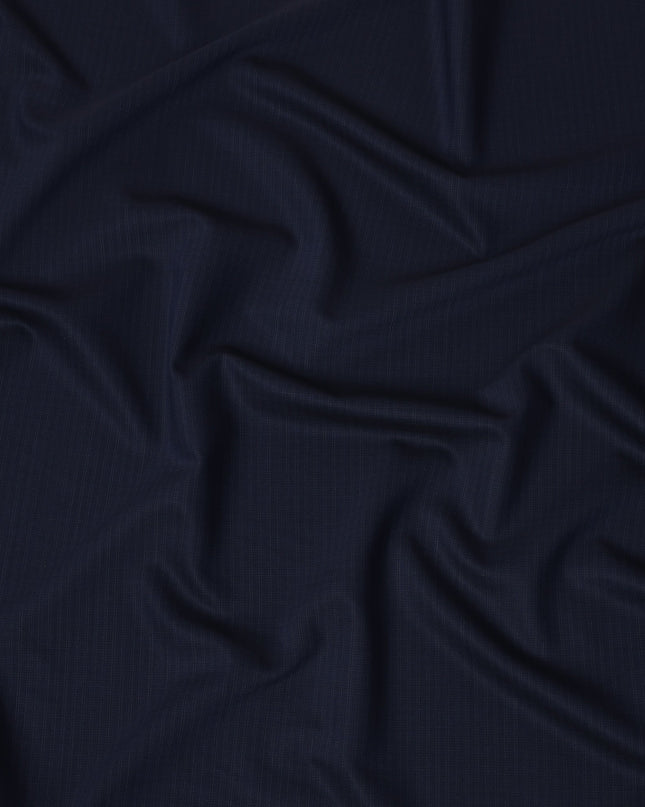 Navy Blue with Subtle Pinstripe Italian Wool Suiting Fabric, 150 Cms, Italy-D25141