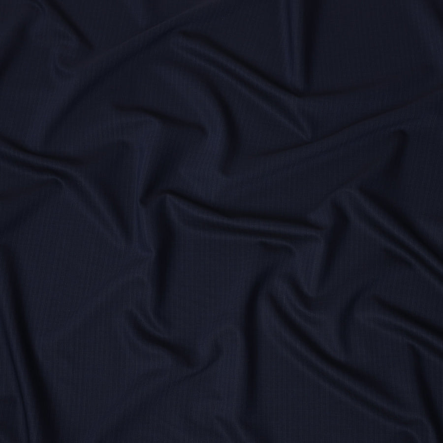 Navy Blue with Subtle Pinstripe Italian Wool Suiting Fabric, 150 Cms, Italy-D25141