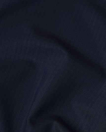 Navy Blue with Subtle Pinstripe Italian Wool Suiting Fabric, 150 Cms, Italy-D25141
