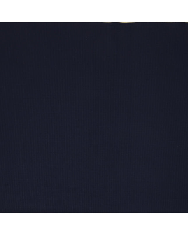 Navy Blue with Subtle Pinstripe Italian Wool Suiting Fabric, 150 Cms, Italy-D25141