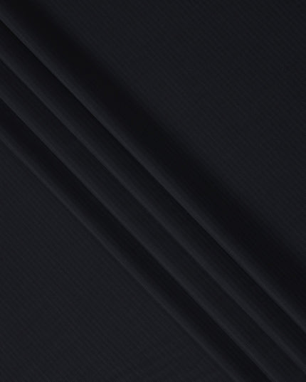 Black with Subtle Pinstripe Italian Wool Suiting Fabric, 150 Cms, Italy-D25140