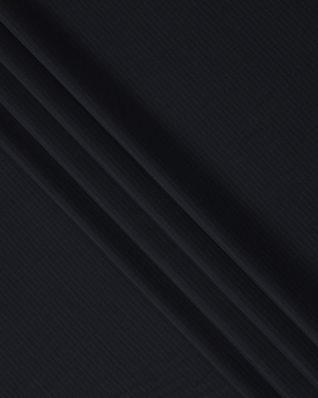 Black with Subtle Pinstripe Italian Wool Suiting Fabric, 150 Cms, Italy-D25140