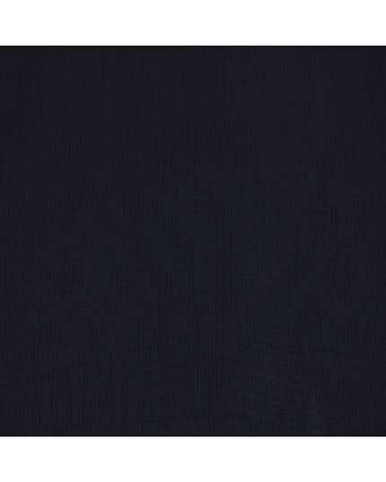 Black with Subtle Pinstripe Italian Wool Suiting Fabric, 150 Cms, Italy-D25140