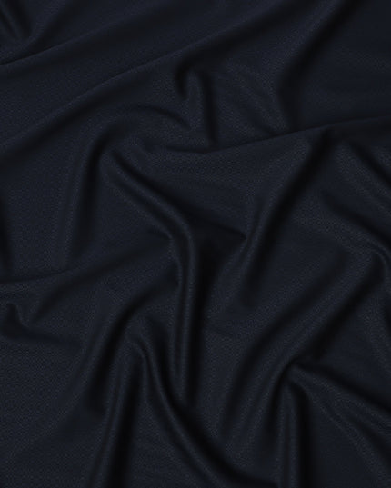 Navy Blue Check Pattern Italian Wool Suiting Fabric, 150 Cms, Italy-D25128