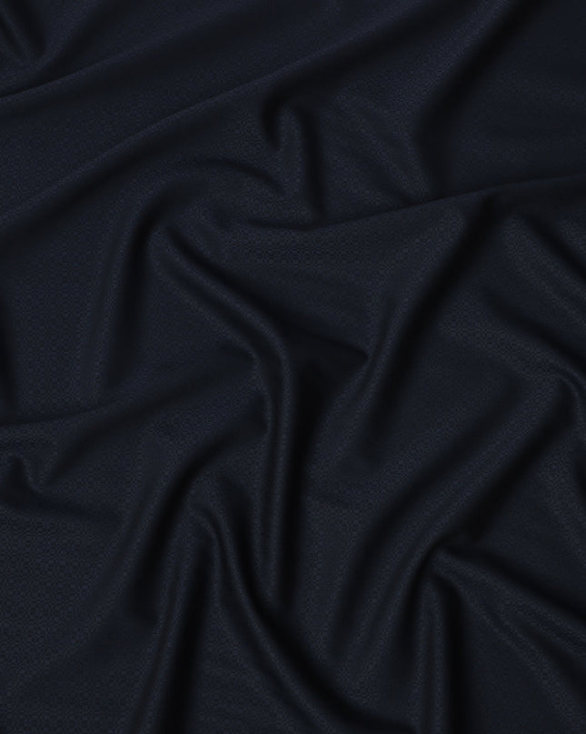 Navy Blue Check Pattern Italian Wool Suiting Fabric, 150 Cms, Italy-D25128