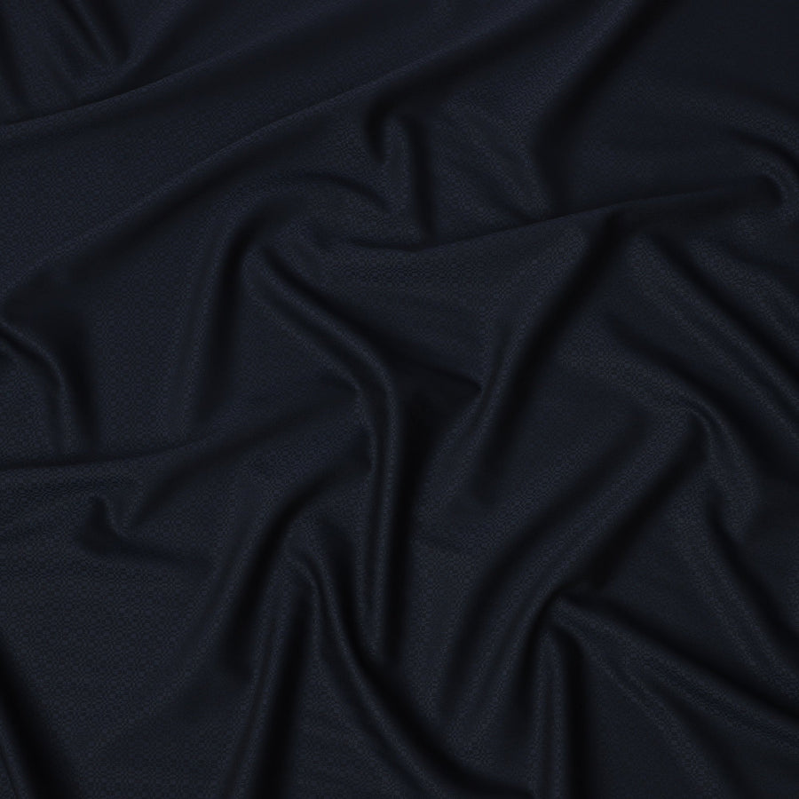 Navy Blue Check Pattern Italian Wool Suiting Fabric, 150 Cms, Italy-D25128