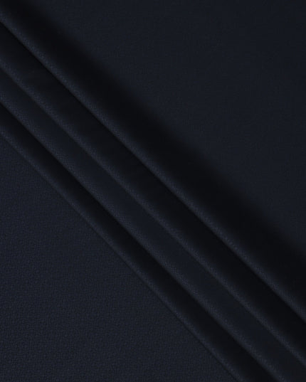 Navy Blue Check Pattern Italian Wool Suiting Fabric, 150 Cms, Italy-D25128