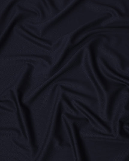 Midnight Blue Subtle Micro Pattern Italian Wool Suiting Fabric, 150 Cms, Italy-D25131