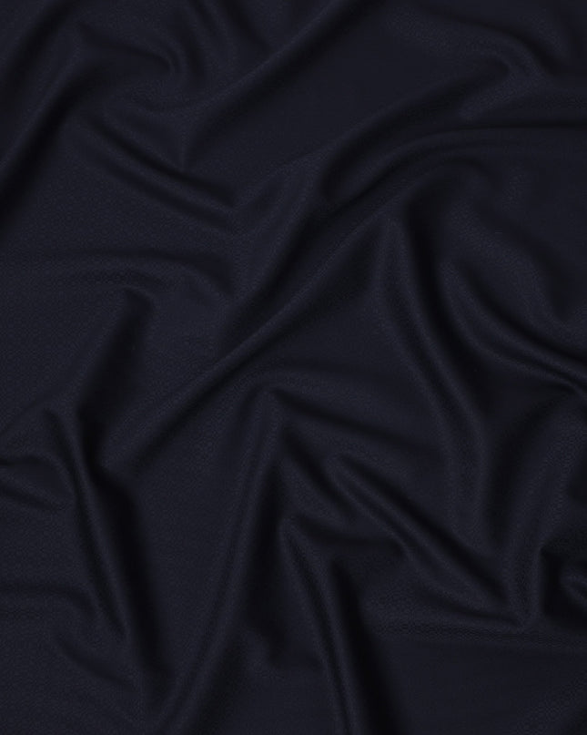 Midnight Blue Subtle Micro Pattern Italian Wool Suiting Fabric, 150 Cms, Italy-D25131