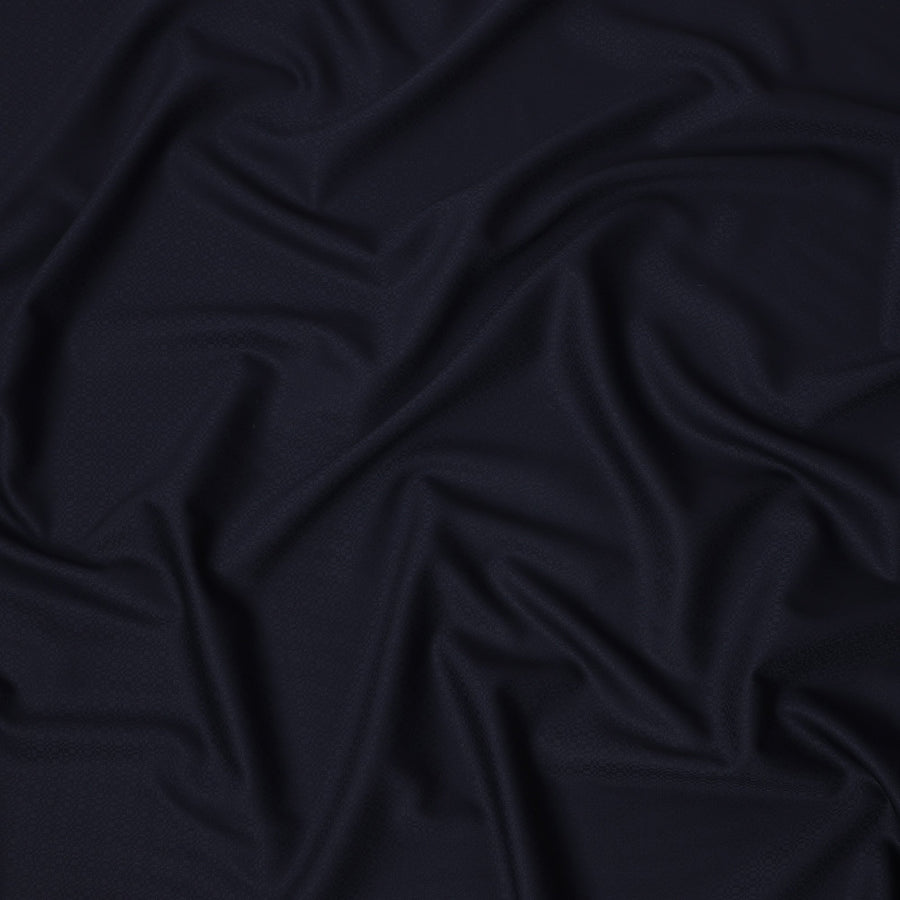 Midnight Blue Subtle Micro Pattern Italian Wool Suiting Fabric, 150 Cms, Italy-D25131