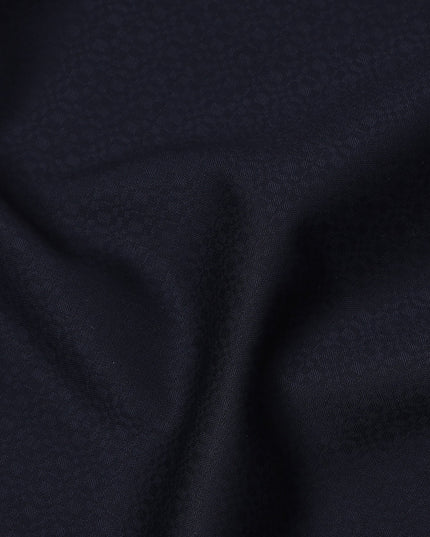Midnight Blue Subtle Micro Pattern Italian Wool Suiting Fabric, 150 Cms, Italy-D25131