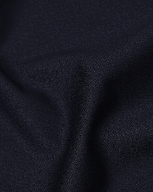 Midnight Blue Subtle Micro Pattern Italian Wool Suiting Fabric, 150 Cms, Italy-D25131