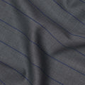 Grey with Navy Pinstripe Italian Wool Suiting Fabric, 150 Cms, Italy-D25138