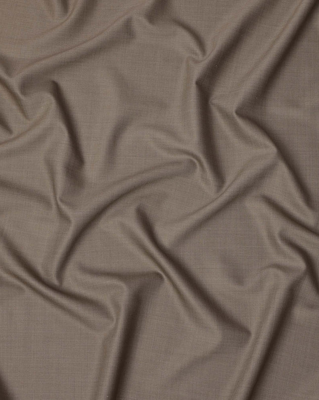 Taupe Solid Italian Wool Suiting Fabric, 150 Cms, Italy-D25137
