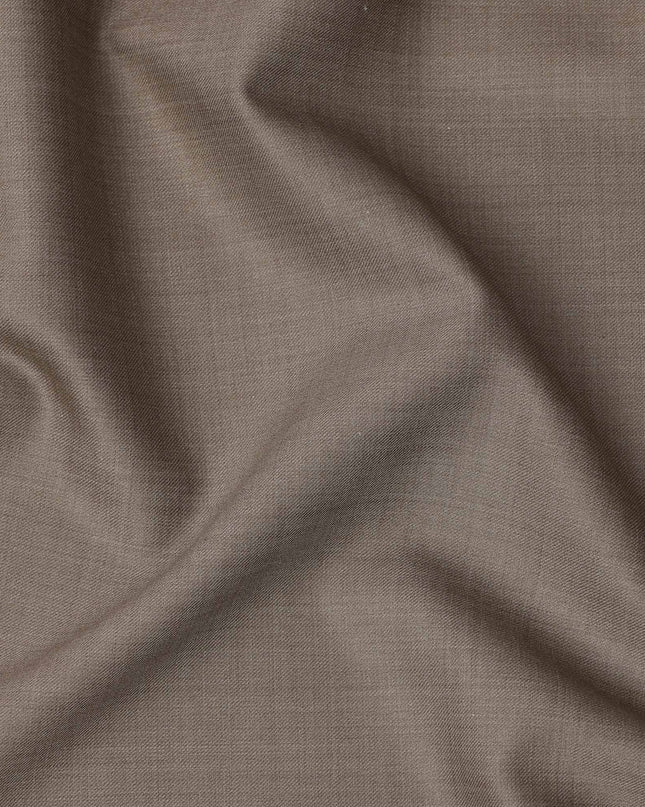 Taupe Solid Italian Wool Suiting Fabric, 150 Cms, Italy-D25137