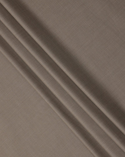 Taupe Solid Italian Wool Suiting Fabric, 150 Cms, Italy-D25137