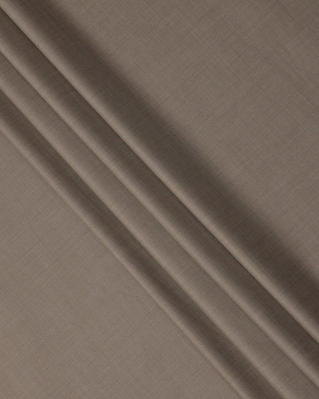 Taupe Solid Italian Wool Suiting Fabric, 150 Cms, Italy-D25137