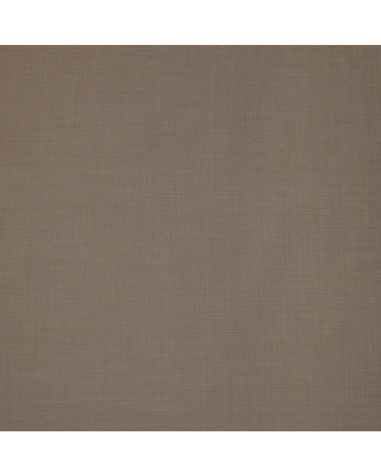 Taupe Solid Italian Wool Suiting Fabric, 150 Cms, Italy-D25137