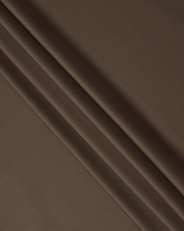 Chocolate Brown Solid Italian Wool Suiting Fabric, 150 Cms, Italy-D25135