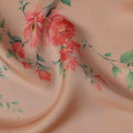 Peach Floral Silk Chiffon Garbasaar 110cm