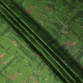 Green Abstract Print Pure Silk Chiffon 110cm Korea