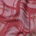 Pink Abstract Print Pure Silk Chiffon 110cm Korea
