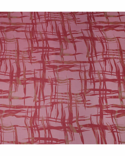 Pink Abstract Print Pure Silk Chiffon 110cm Korea