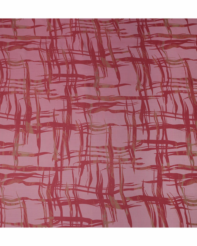 Pink Abstract Print Pure Silk Chiffon 110cm Korea