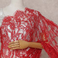 Scarlet Red French Lace Saree Piece