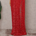 Scarlet Red French Lace Saree Piece