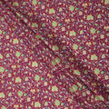Burgundy Pink Floral Vine Printed Premium Spanish 100% Cotton Voile Fabric Soft Lightweight Breathable Apparel Craft Textile 150 Cms Wide, Made in Spain-D27495