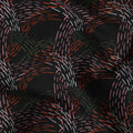 Black Abstract Stitched Printed Premium Spanish 100% Cotton Voile Fabric Soft Lightweight Breathable Apparel Craft Textile 150 Cms Wide, Made in Spain-D27507