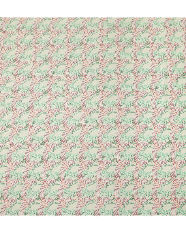 Light Yellow Abstract Stitched Printed Premium Spanish 100% Cotton Voile Fabric Soft Lightweight Breathable Apparel Craft Textile 150 Cms Wide, Made in Spain-D27505