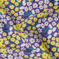 Purple Floral Printed Premium Spanish 100% Cotton Voile Fabric Soft Lightweight Breathable Apparel Craft Textile 150 Cms Wide, Made in Spain-D27496