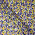 Purple Floral Printed Premium Spanish 100% Cotton Voile Fabric Soft Lightweight Breathable Apparel Craft Textile 150 Cms Wide, Made in Spain-D27496
