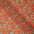 Red Paisley Floral Printed Premium Spanish 100% Cotton Voile Fabric Soft Lightweight Breathable Apparel Craft Textile 150 Cms Wide, Made in Spain-D27508