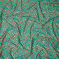 Teal Green Paisley Floral Printed Premium Spanish 100% Cotton Voile Fabric Soft Lightweight Breathable Apparel Craft Textile 150 Cms Wide, Made in Spain-D27509