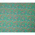 Teal Green Paisley Floral Printed Premium Spanish 100% Cotton Voile Fabric Soft Lightweight Breathable Apparel Craft Textile 150 Cms Wide, Made in Spain-D27509