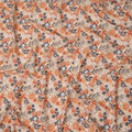 Beige Floral Botanical Printed Premium Spanish 100% Cotton Voile Fabric Soft Lightweight Breathable Apparel Craft Textile 150 Cms Wide, Made in Spain-D27500