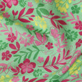 Mint Green Floral Botanical Printed Premium Spanish 100% Cotton Voile Fabric Soft Lightweight Breathable Apparel Craft Textile 150 Cms Wide, Made in Spain-D27501