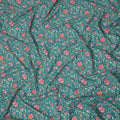 Green Floral Vine Printed Premium Spanish 100% Cotton Voile Fabric Soft Lightweight Breathable Dressmaking Craft Fabric 150 Cms Wide , Made in Spain-D27494