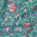 Green Floral Vine Printed Premium Spanish 100% Cotton Voile Fabric Soft Lightweight Breathable Dressmaking Craft Fabric 150 Cms Wide , Made in Spain-D27494