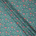 Green Floral Vine Printed Premium Spanish 100% Cotton Voile Fabric Soft Lightweight Breathable Dressmaking Craft Fabric 150 Cms Wide , Made in Spain-D27494