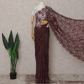 Wine Maroon Metallic Lace Saree